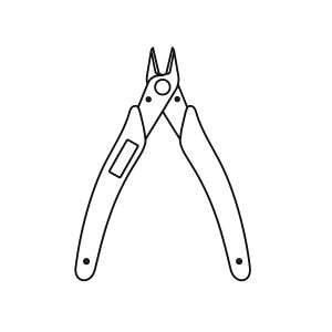 Een paar kniptangen in zwart-wit.